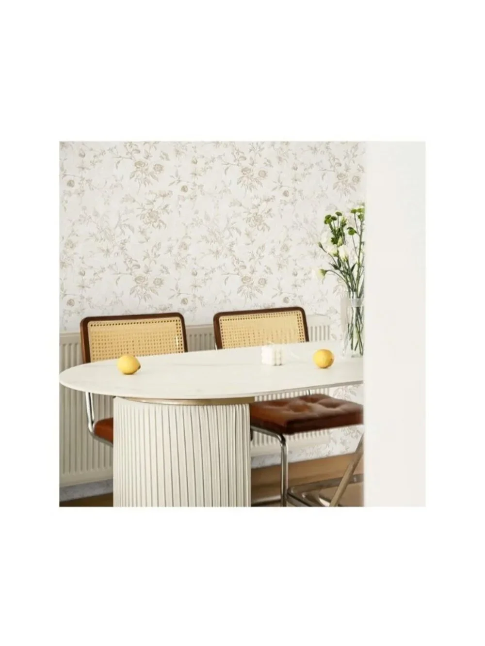 Boho Floral Peel Stick Wallpaper Vintage Beige French Self-Adhesive Vinyl Roll